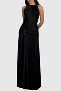 Meric Sleeveless Draped Maxi Dress - Black