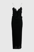 Mohamad Halter Neck Backless Cutout Maxi Dress