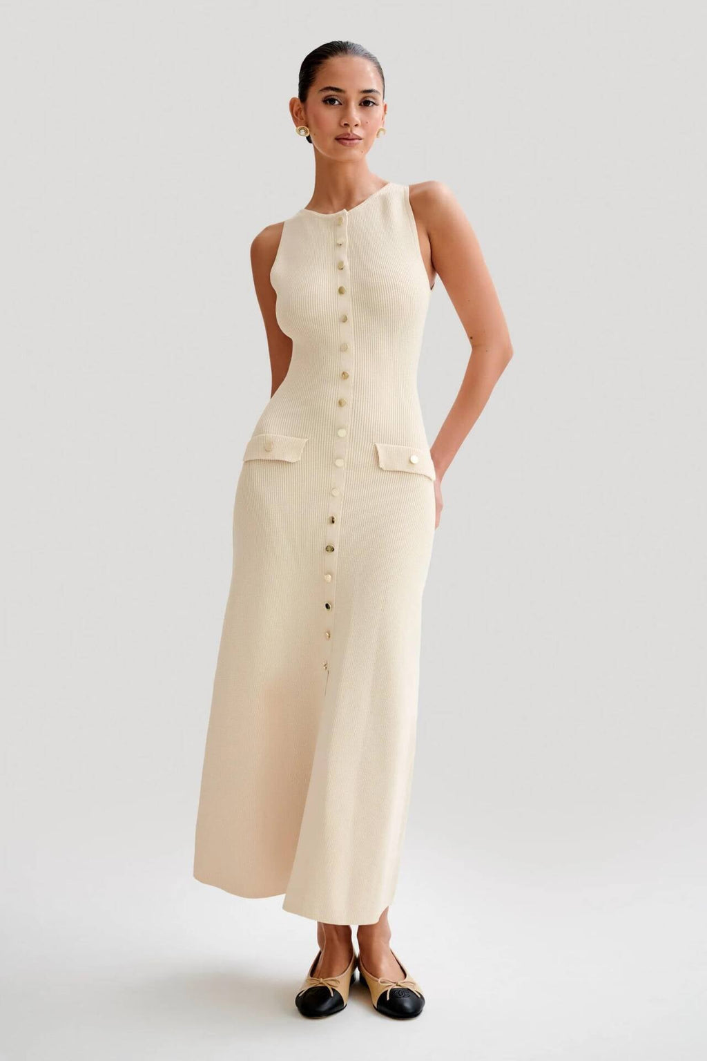 Fiona | Knit Sleeveless Maxi Dress