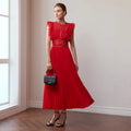 Maxi Dress Three Dimensional Special Interest Design Pleated Cocktail Formal Maxi Dress