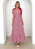 Maxi Dress V neck Sleeveless Printed Dress