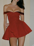 Elegant One Shoulder A-Line Party Mini Dress