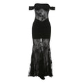 Elegant Lace See through off Shoulder Slim Dress Maxi Dress