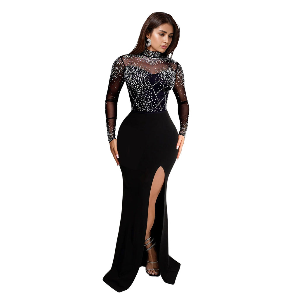 Wear Drilling Split Maxi Dress