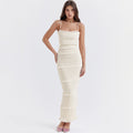 High Elastic Sequin Lace Slim Fit Backless Maxi Dress Cami Dress
