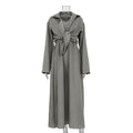 Loose Fitting Long Sleeves Shirt Vest Maxi Dress Two Piece Shirt Skirt Set