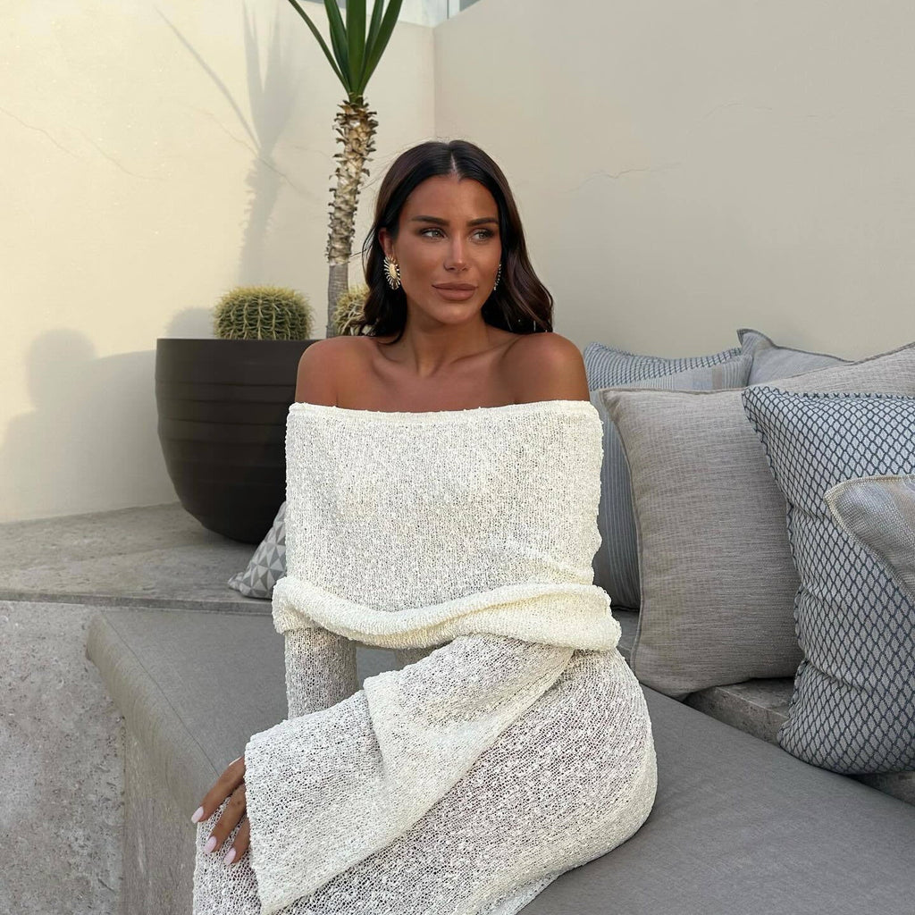 Nayara | Maternity Elegant Off Shoulder Maxi Dress