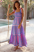 Bandage Striped Maxi Dress