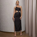 Hollow Out Cutout One Shoulder Backless Slim Fit Maxi Dress