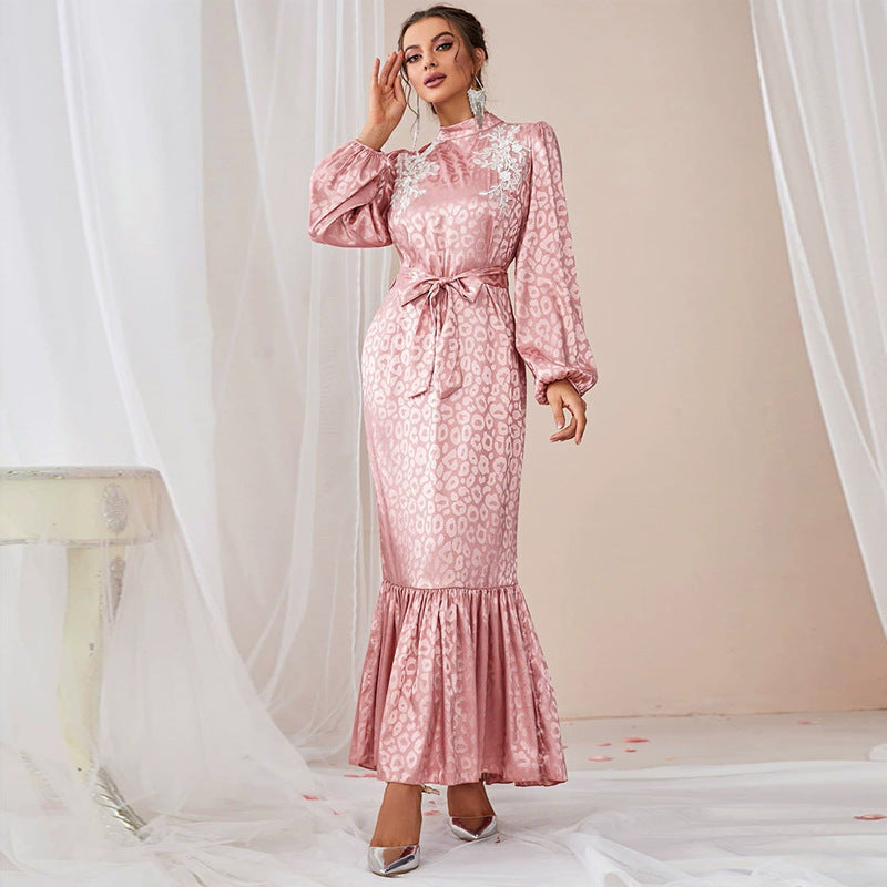 Oblique Shoulder off Shoulder Slim High Waist Maxi Dress for