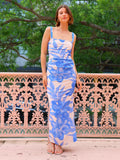 Slim Fit Maxi Dress Backless Spaghetti Straps Dress