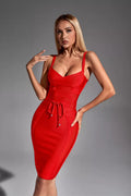 Oaklynn Red Bandage Mini Dress
