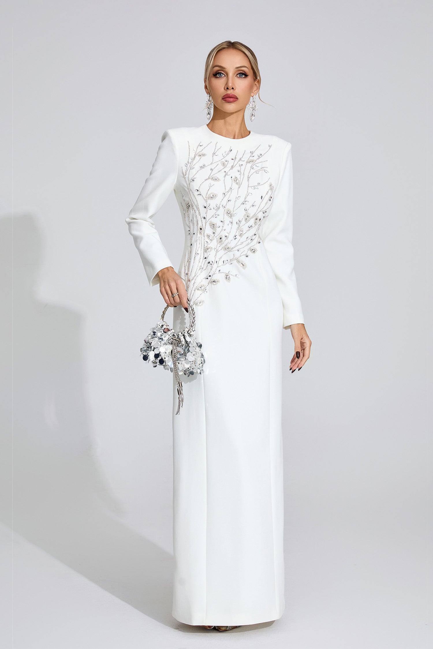 Ombrie White Diamond Maxi Dress