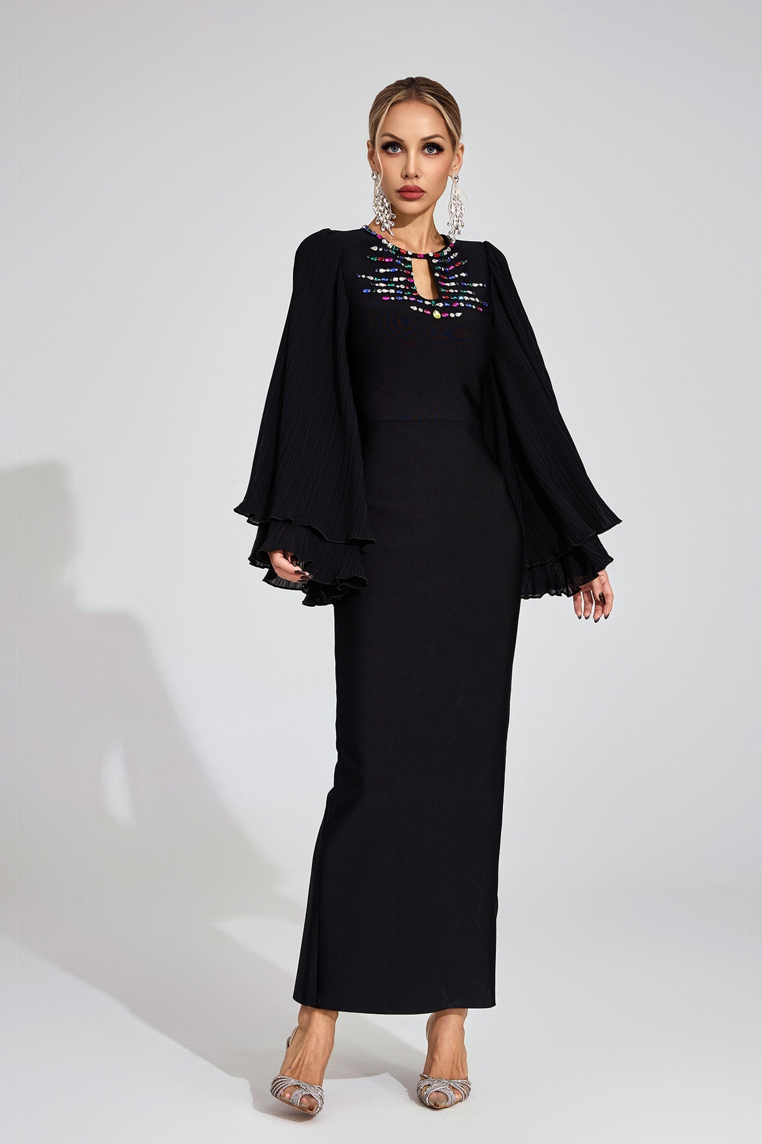 Ottilie Black Bandage Maxi Dress