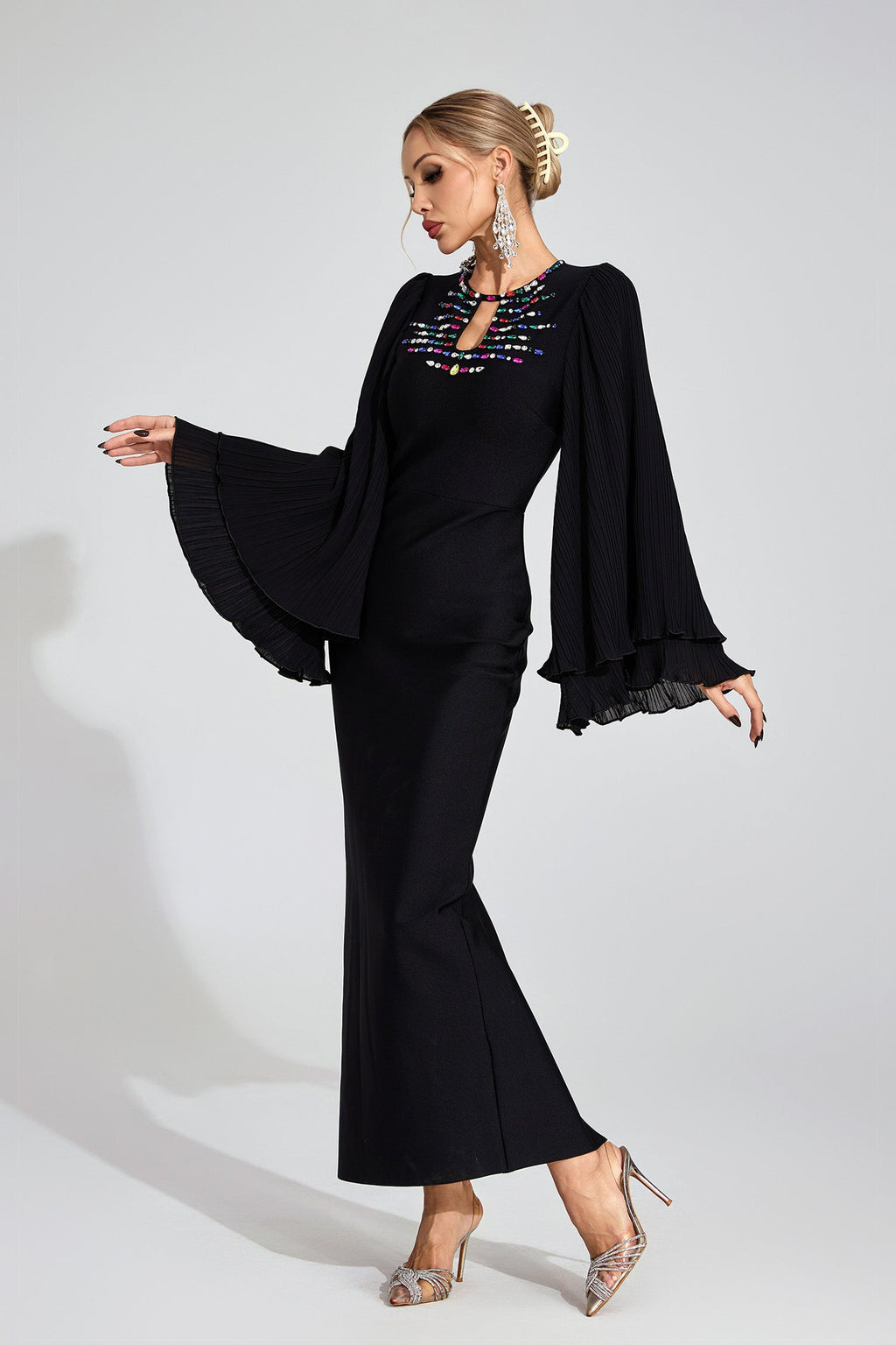 Ottilie Black Bandage Maxi Dress