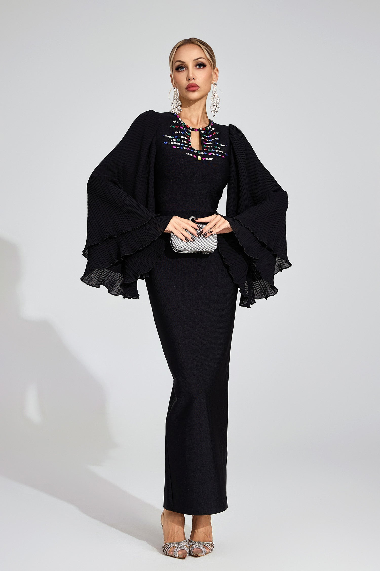 Ottilie Black Bandage Maxi Dress