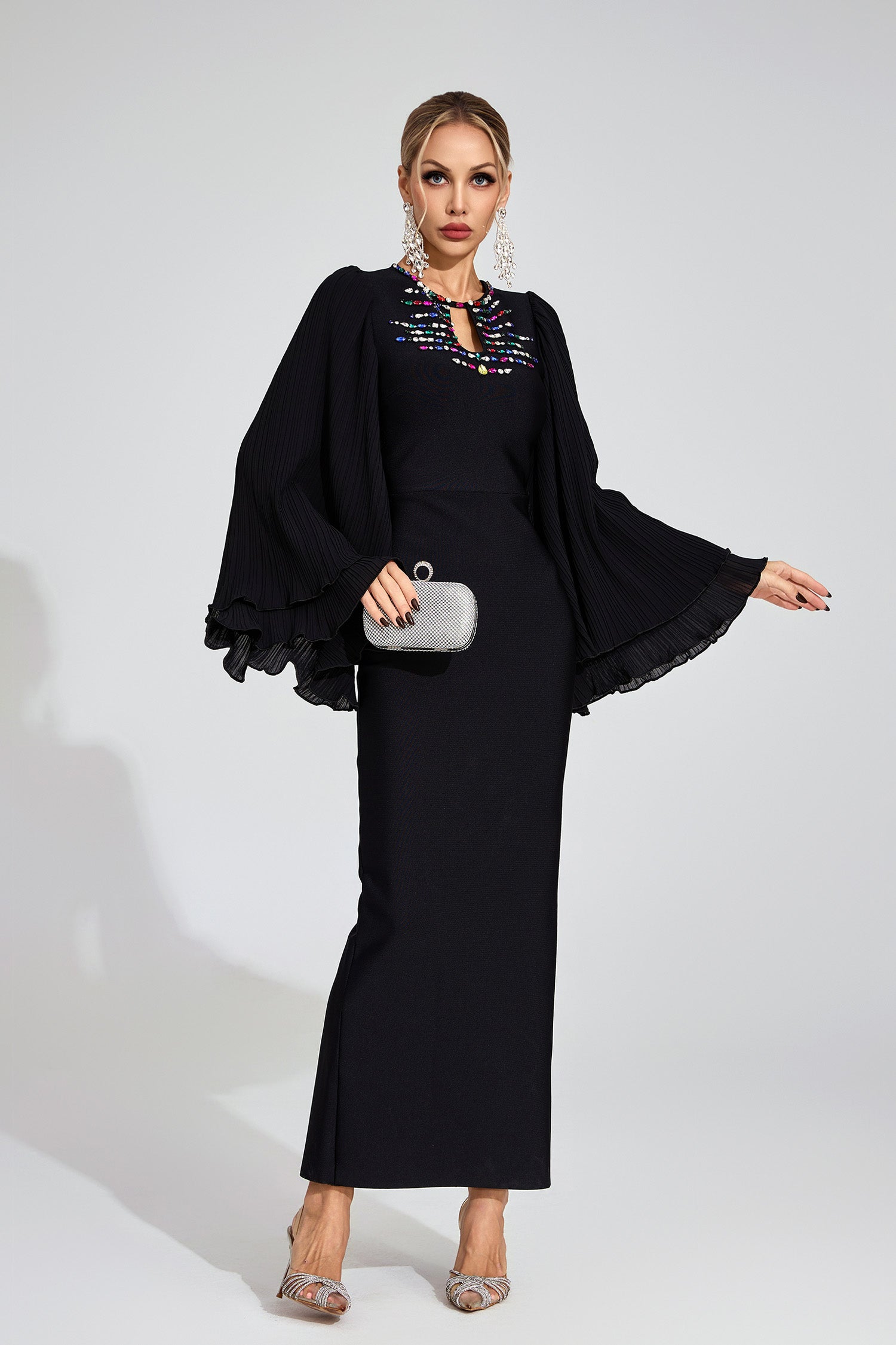 Ottilie Black Bandage Maxi Dress