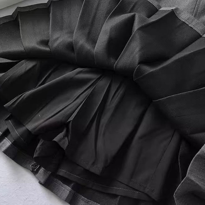 Pleated Mini Dress in Gray
