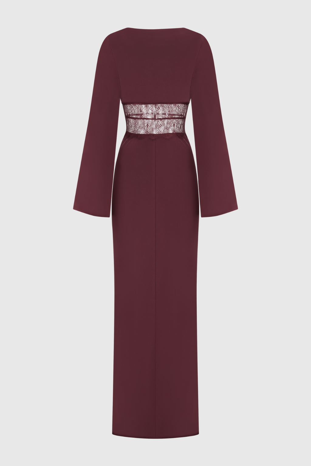 Priyal Lace Satin Maxi Dress - Wine