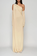 Pryndis One Shoulder Ruch Maxi Dress