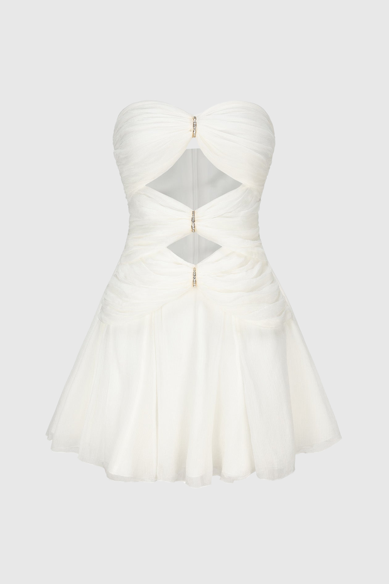 Rerynne Strapless Cutout Mini Dress - White