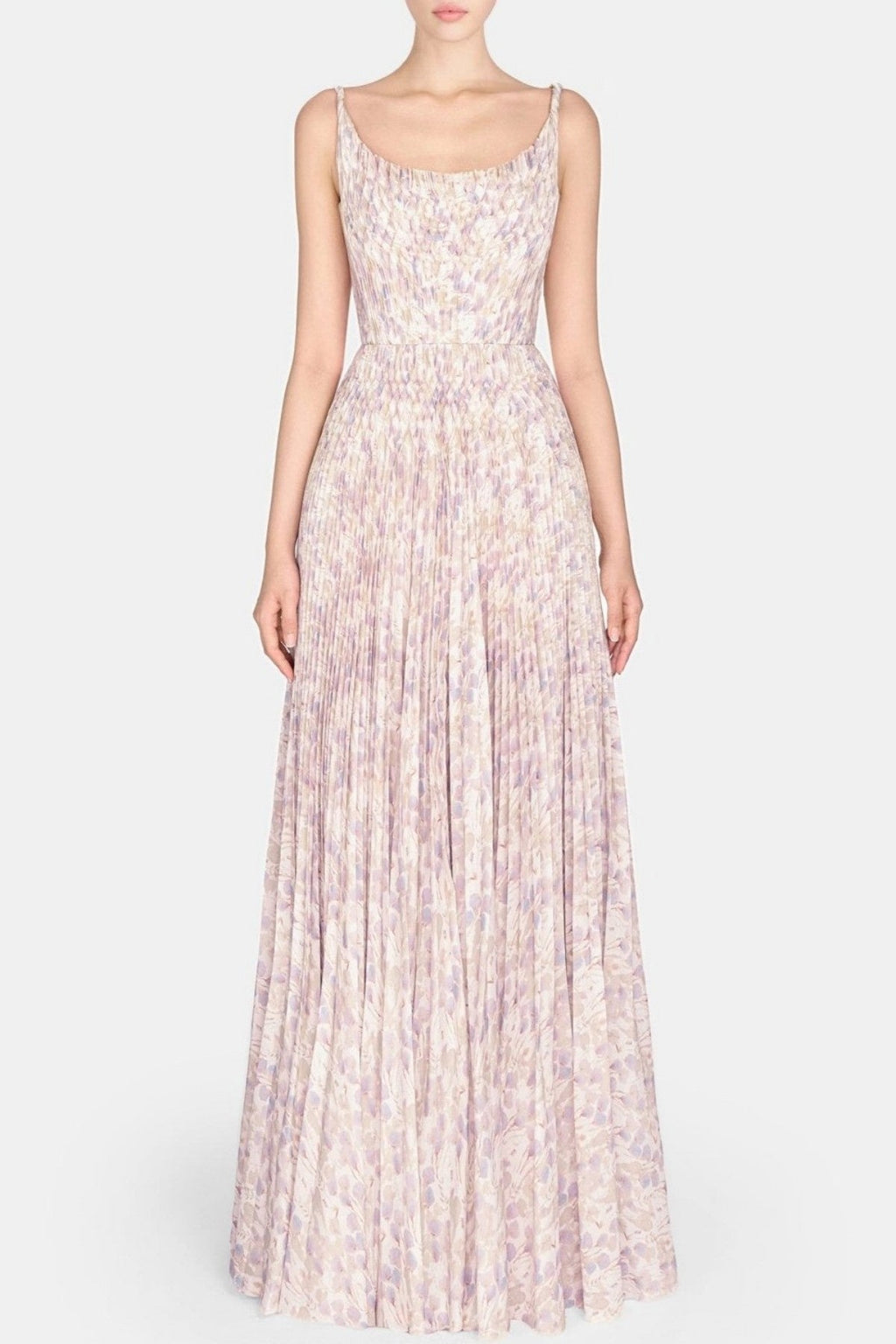 Rupera Floral Print Pleated Maxi Dress