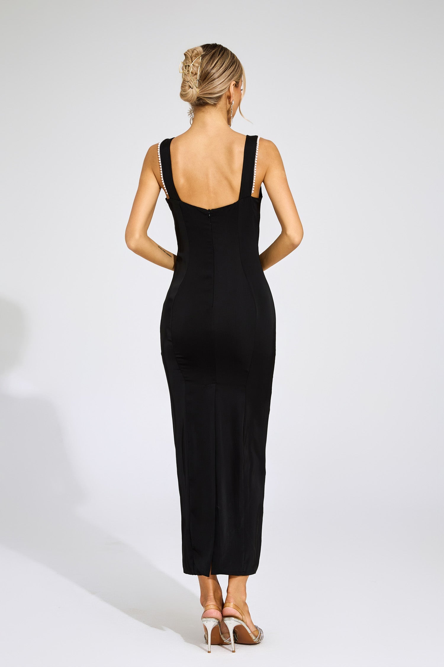 Russell Black Pearls Maxi Dress