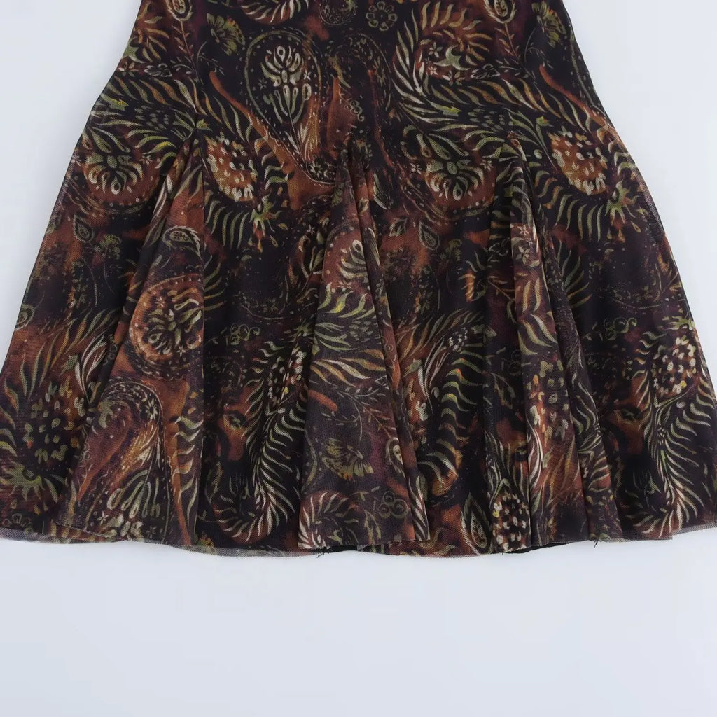 Pleated Long Sleeves Tulle Mini Dress