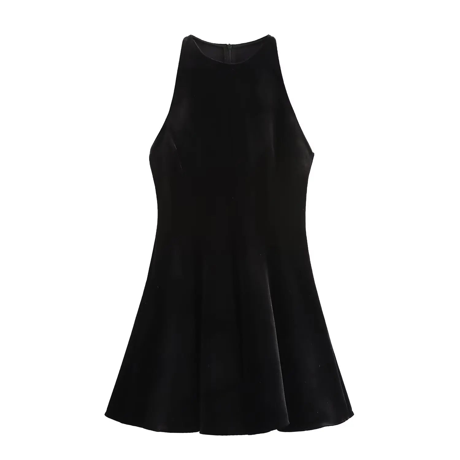 Solid Tank Velvet Mini Dress