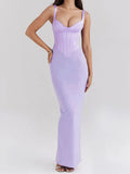Satin Camisole Sleeveless Bodycon Long Dress