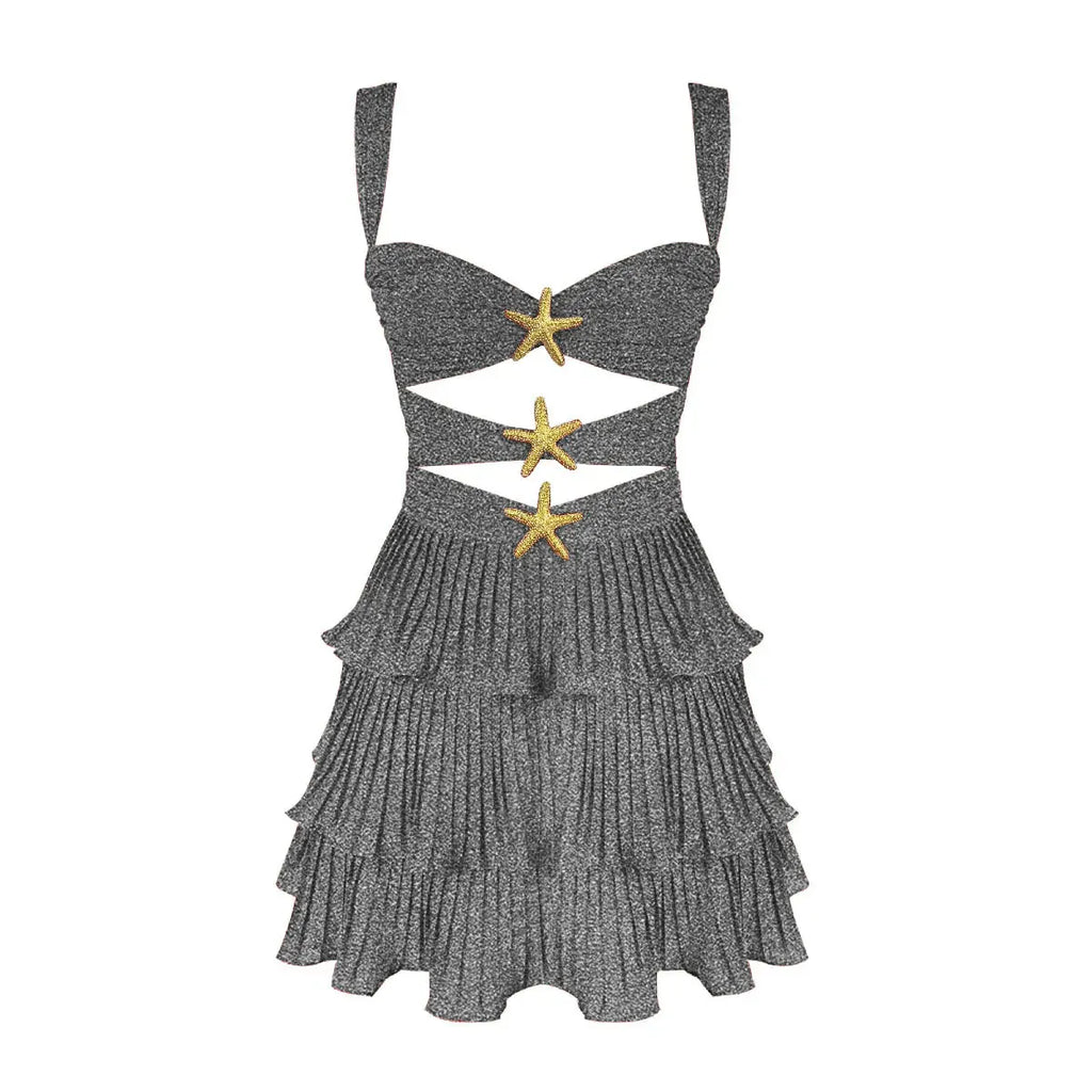 Cover Up Skirt Geometry Printed Two-Piece Beach Dress