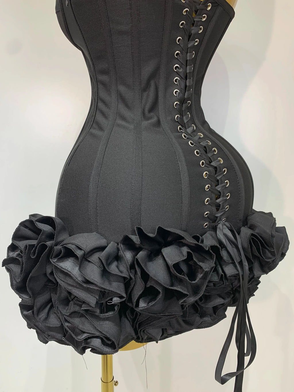 Strapless Flower Embellished Mini Bandage Dress