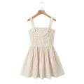 Cross Ribbon Folds Hem Ball Gown Swing Mini Dress