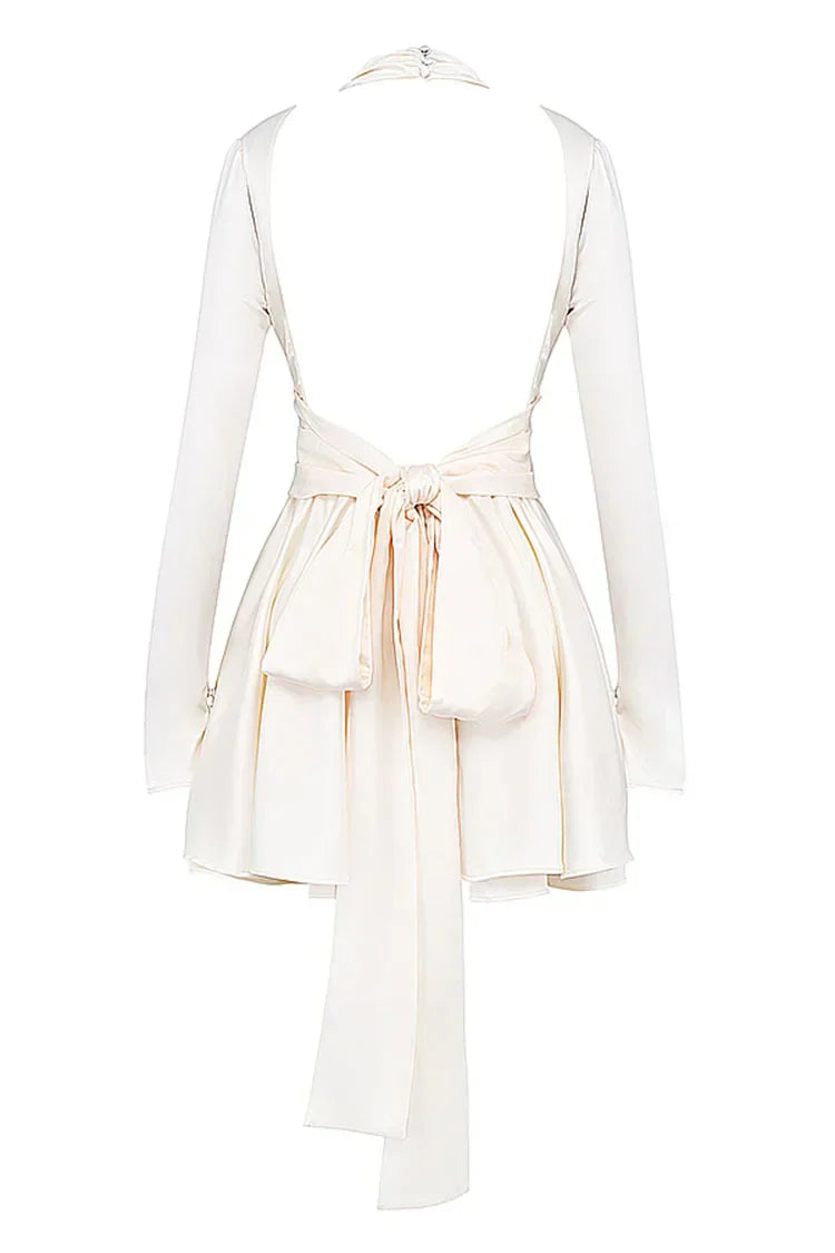 White Satin Mini Dress