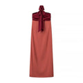 Ribbon Patchwork Strapless Maxi Dress