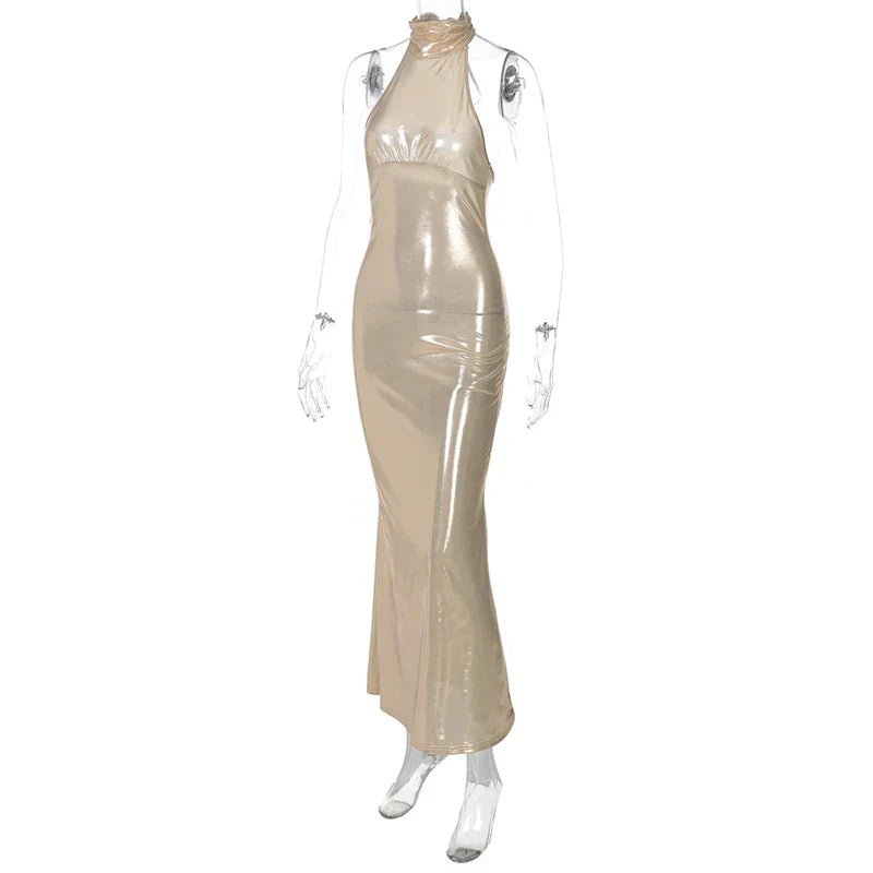 Sequins Backless Fishtail Maxi Dress