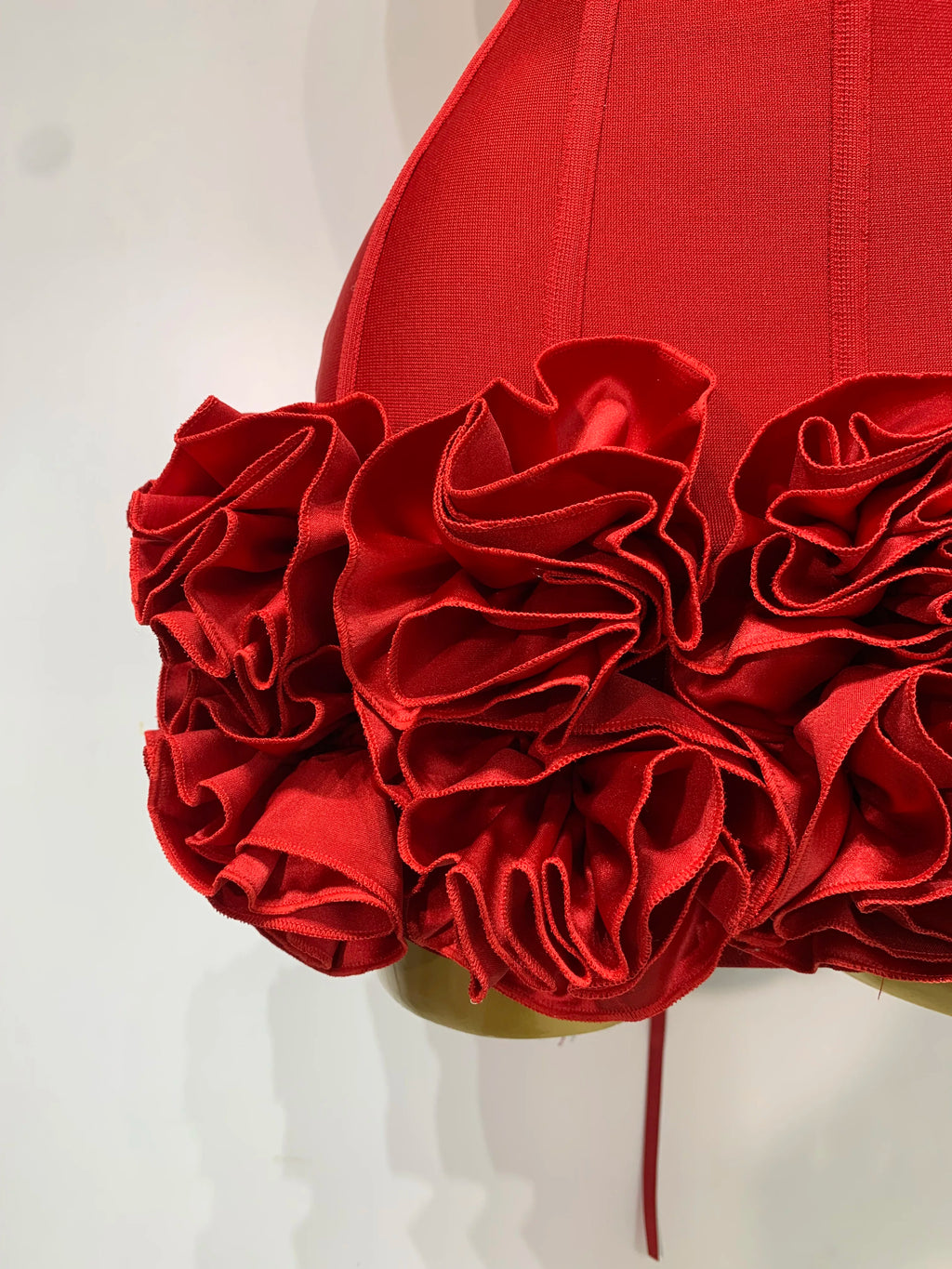 Strapless Flower Embellished Mini Bandage Dress