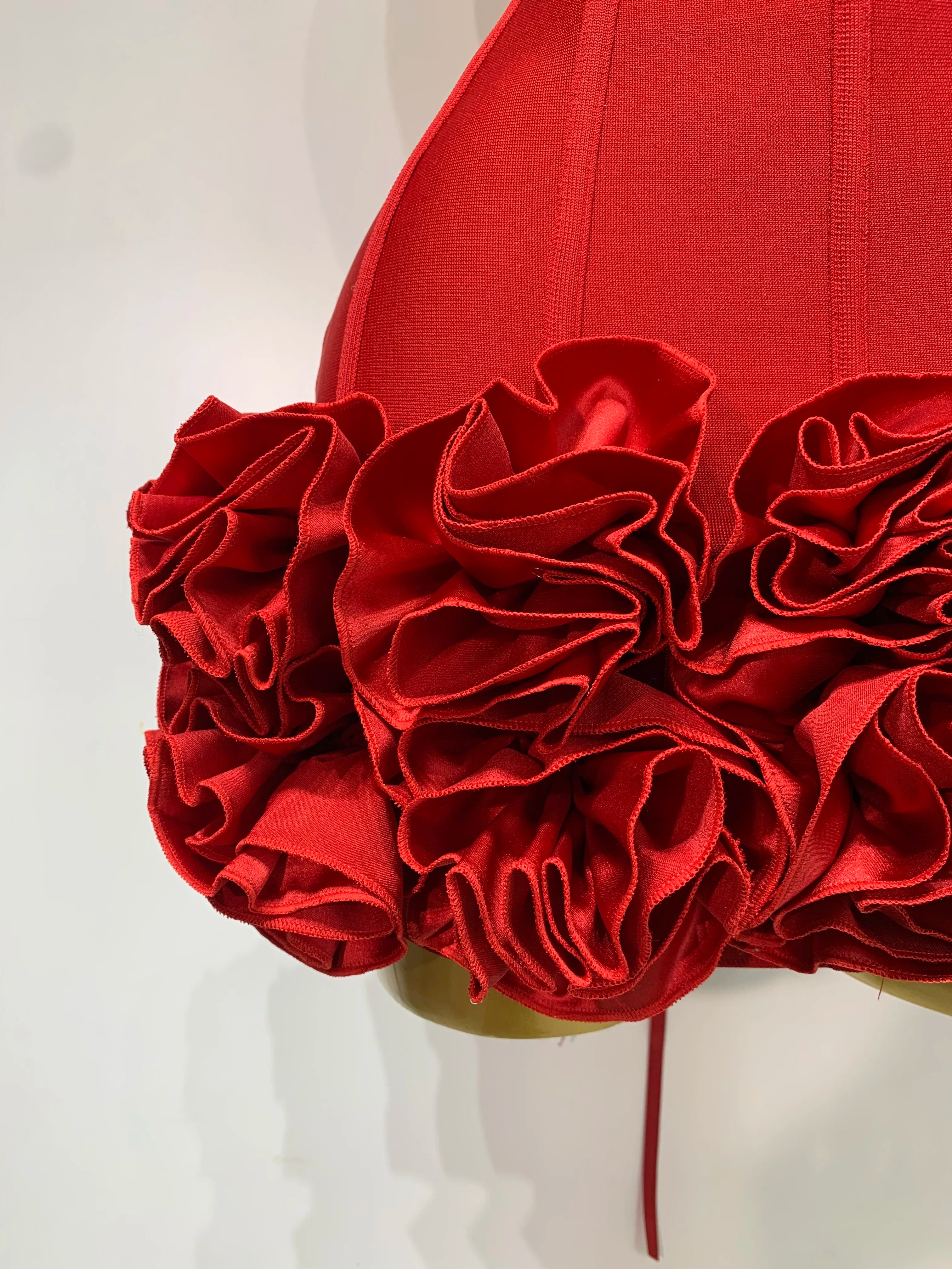 Strapless Flower Embellished Mini Bandage Dress