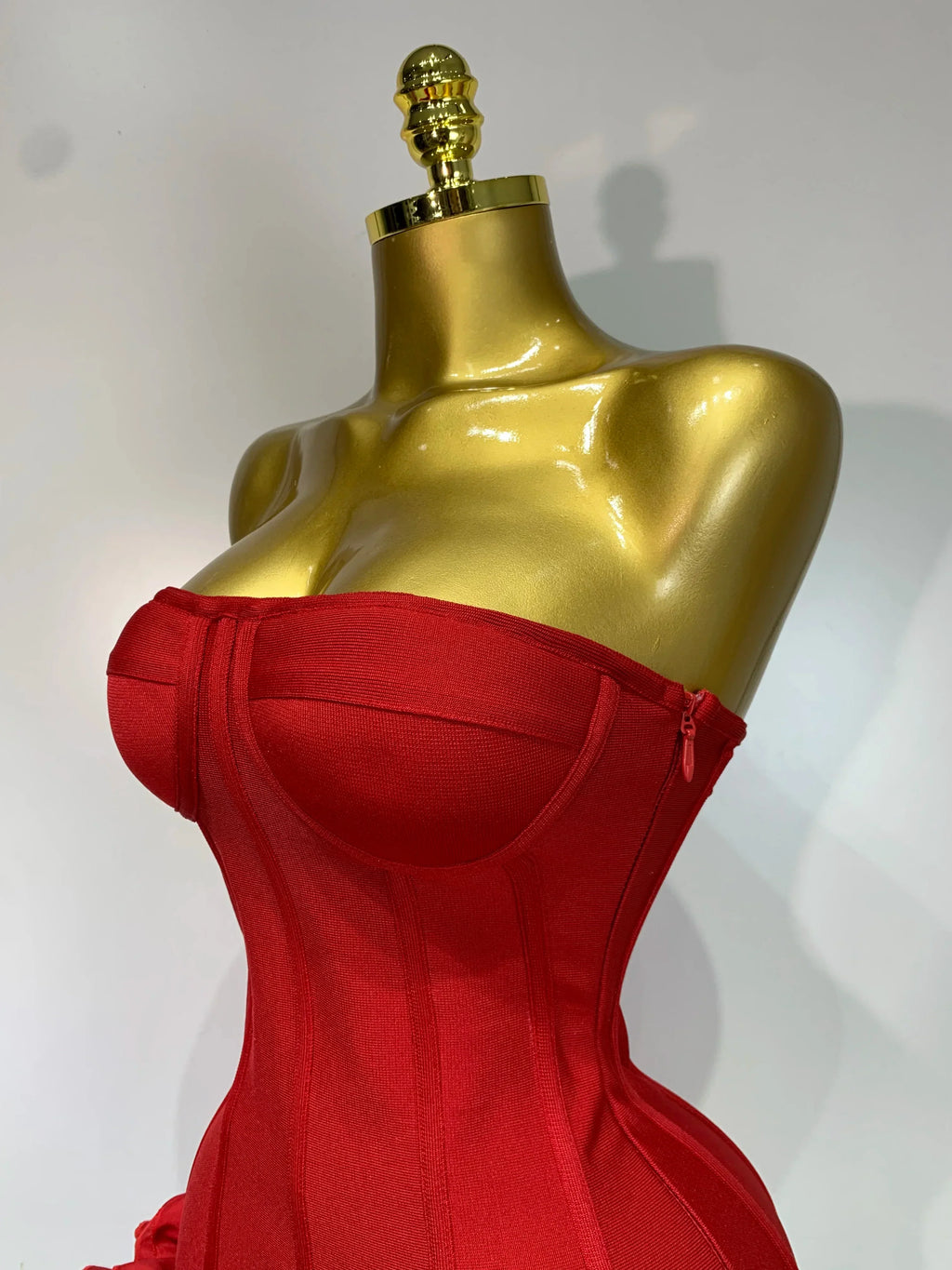 Strapless Flower Embellished Mini Bandage Dress