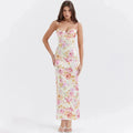 Satin Floral Pencil Maxi Dress