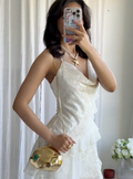 Crisia | Strappy Sequin Ruffle Mini Dress