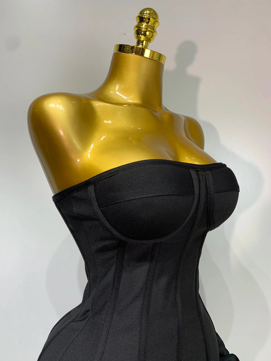 Strapless Flower Embellished Mini Bandage Dress