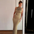 Ruched Halter Maxi Dress