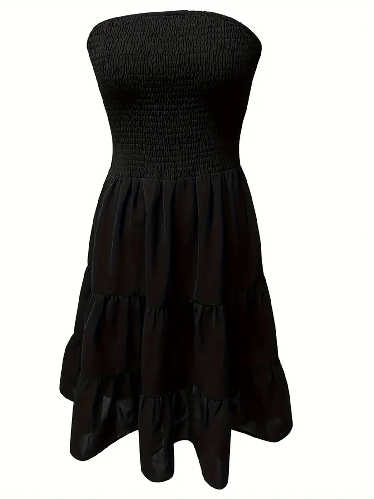 Aurora Strapless Shirred Mini Dress | Tiered Skirt | Summer Edit