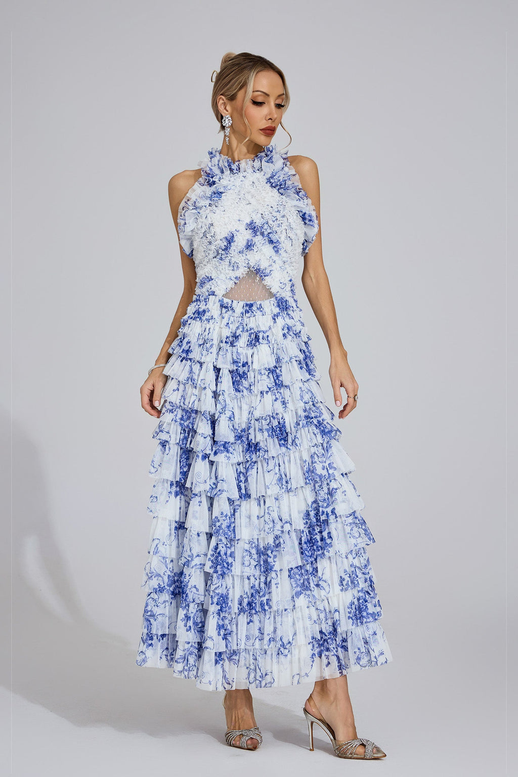 Siofra Blue Willow Maxi Dress