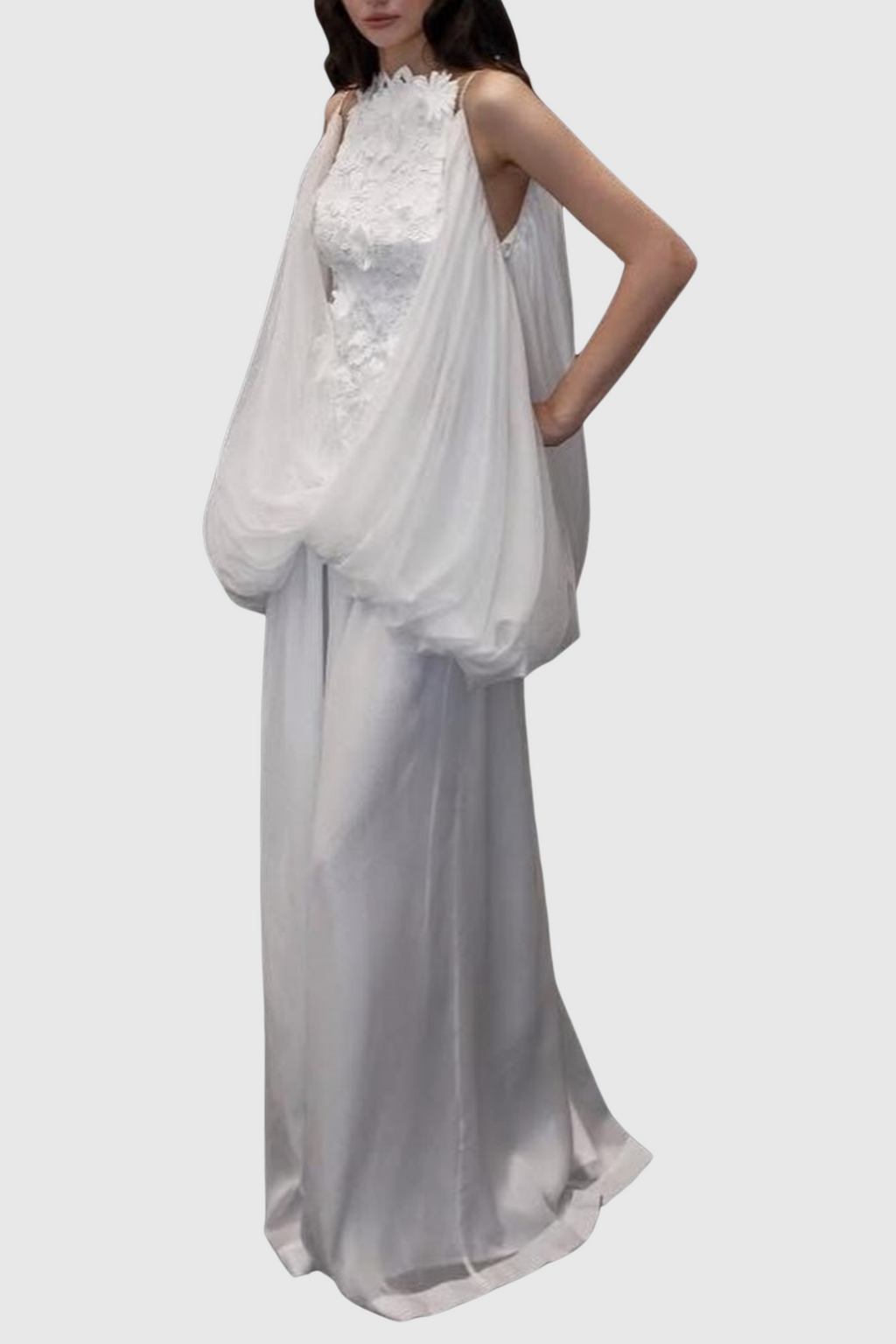 Soleka Lace Puffy Tulle Mini Dress