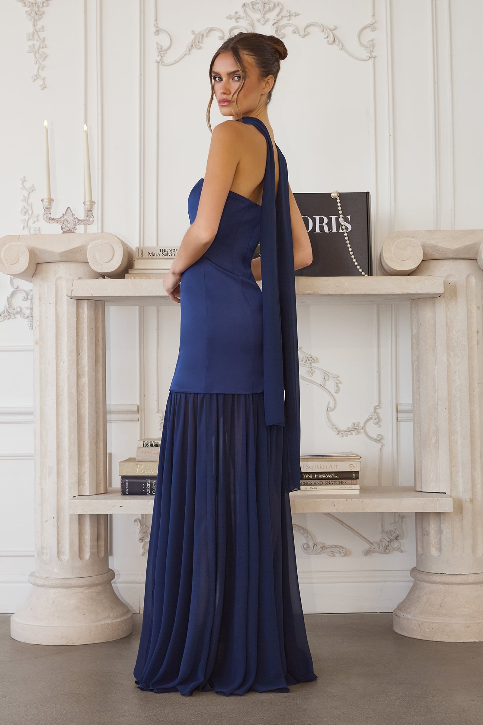 Sheila Strapless Maxi Dress With Scarf