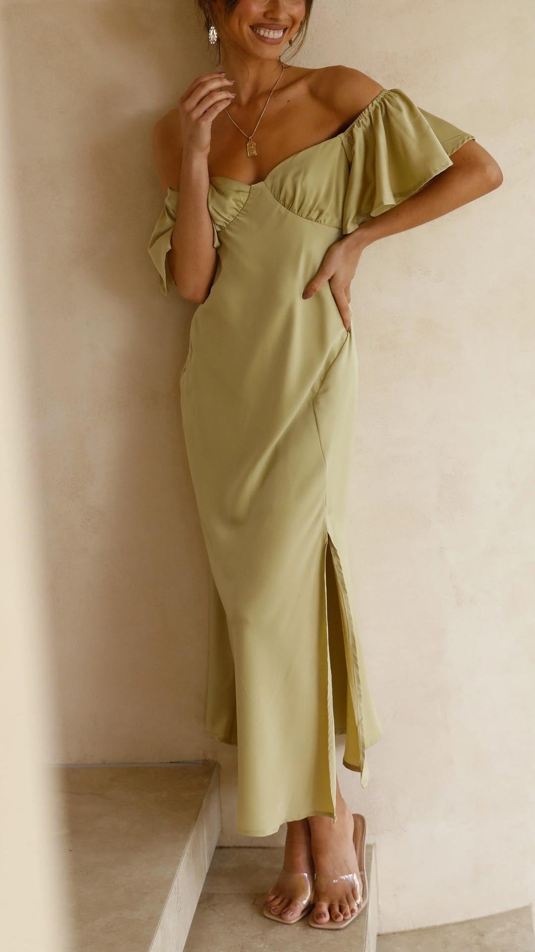 Nalani | Butterfly Sleeve Off-Shoulder Maxi Dress