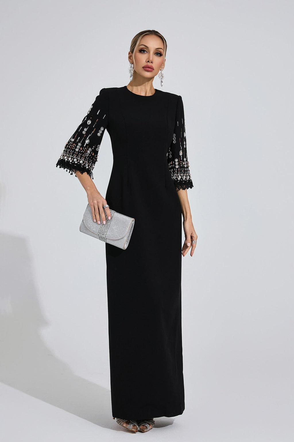 Thessaly Black Diamond Maxi Dress