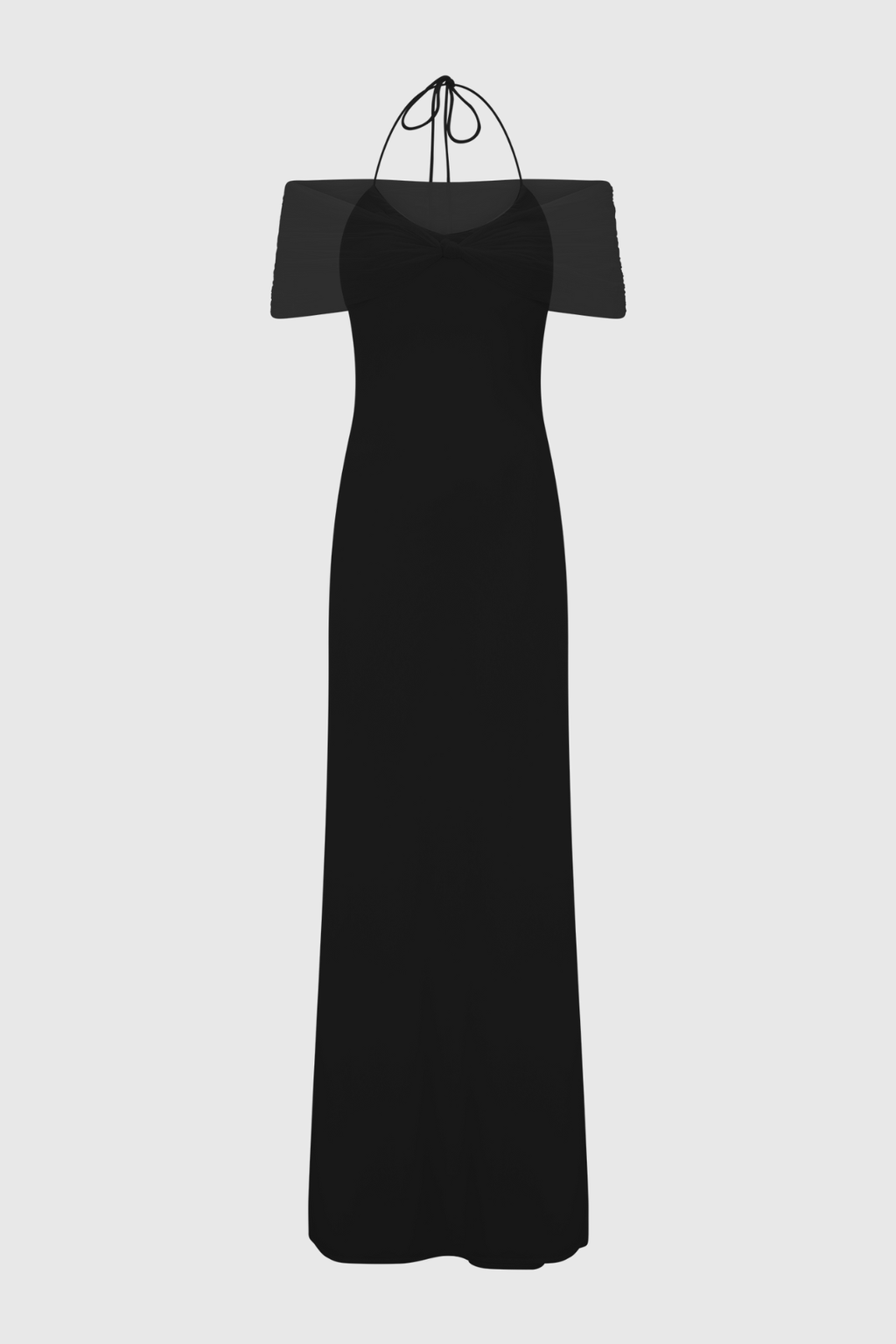 Tidiana Mesh Off Shoulder Maxi Dress - Black
